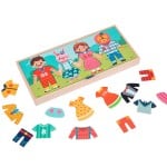 Joc educativ imbraca familia si intinde rufele la uscat jucarii lemn montessori2-Jucarii din Lemn si Montessori