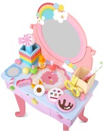 Masuta frumusete cu oglinda si scaunel pentru copii candy rainbow1-Masute de infrumusetare