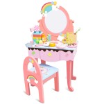 Masuta frumusete cu oglinda si scaunel pentru copii candy rainbow3-Masute de infrumusetare