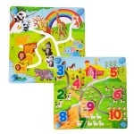 Puzzle labirint educativ cu doua fete cifre si jungla-Jucarii din Lemn si Montessori
