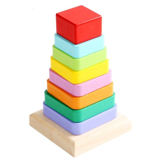 Turn piramida rainbow forme squirrel-Jucarii din Lemn si Montessori