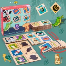 Joc asocieri din lemn animal matching puzzle-Jucarii din Lemn si Montessori