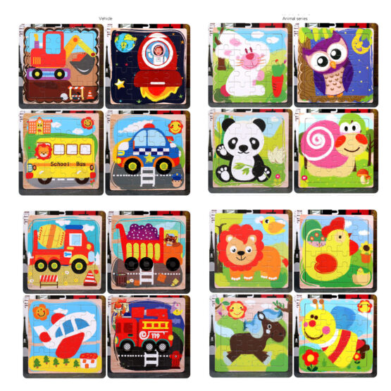 Set 5 mini puzzle din lemn pentru copii9-Jucarii din Lemn si Montessori