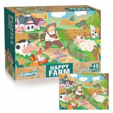 Puzzle carton gros 48 piese mari ferma vesela happy farm1-Puzzle Copii