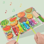 Puzzle din lemn feliere fructe si xilofon3-Jucarii din Lemn si Montessori