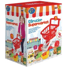 Carucior supermarket jucarie copii burak rosu cutie-Jucarii exterior