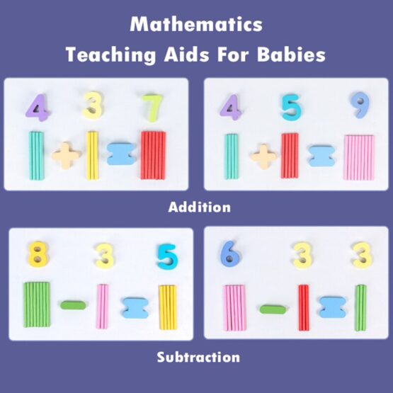 Joc lemn matematica cu betisoare i love math123-Jucarii din Lemn si Montessori