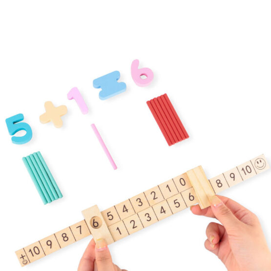 Joc lemn matematica cu betisoare i love math4-Jucarii din Lemn si Montessori