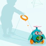 Jucarie de impins interactiva pentru bebe Bufnita Elicopter Funny - HAM BEBE