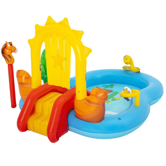 Piscina gonflabila copii si centru de joaca cu tobogan Wild West Bestway - HAM BEBE