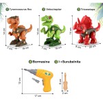 Set dinozauri de construit cu bormasina de jucarie de asamblat8-Jucarii Interactive