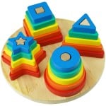 Jucarie lemn Sortator forme geometrice Rainbow Star - HAM BEBE