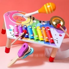Masuta muzicala copii activitati jucarii instrumente muzicale kidus percussion table2-Jucarii din Lemn si Montessori