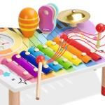 Masuta muzicala copii activitati jucarii instrumente muzicale kidus percussion table4-Jucarii din Lemn si Montessori
