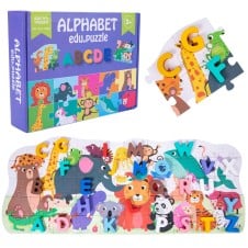 Puzzle educativ cu litere din lemn alfabet si animale duo edu puzzle2-Puzzle Copii