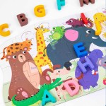 Puzzle educativ cu litere din lemn alfabet si animale duo edu puzzle3-Puzzle Copii