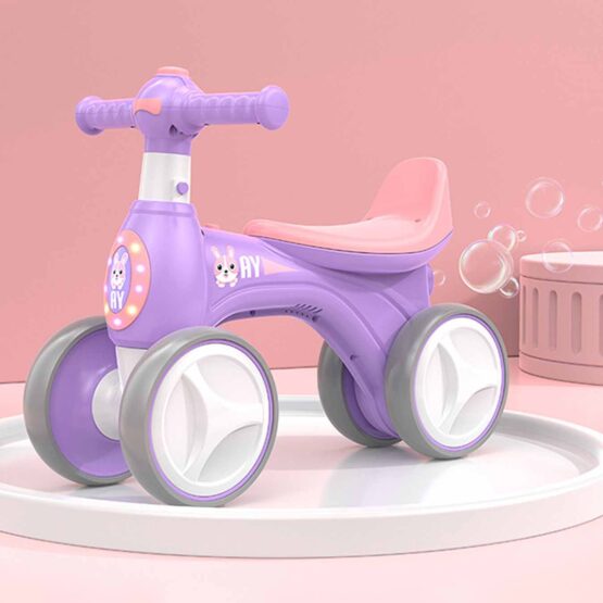 Bicicleta fara pedale copii  1 - 3 ani cu 4 roti, lumini si baloane de sapun - HAM BEBE