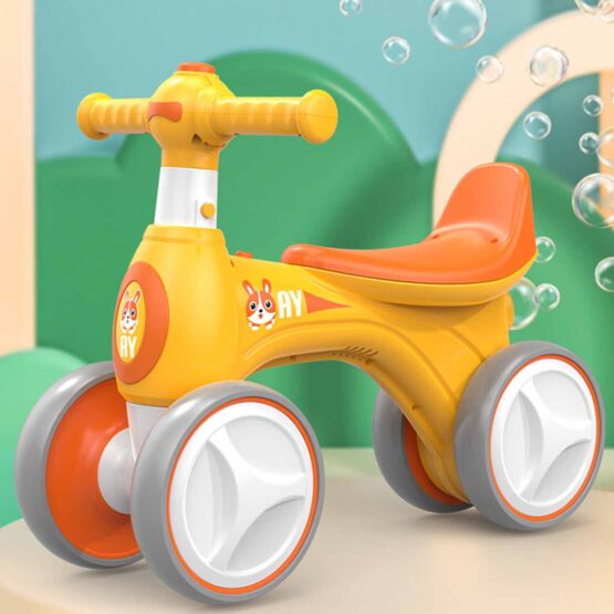 Bicicleta fara pedale copii  1 - 3 ani cu 4 roti, lumini si baloane de sapun - HAM BEBE