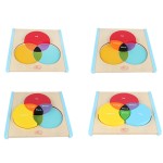 Puzzle din lemn Montessori Fractii IQ potrivire cercuri 8 piese - HAM BEBE
