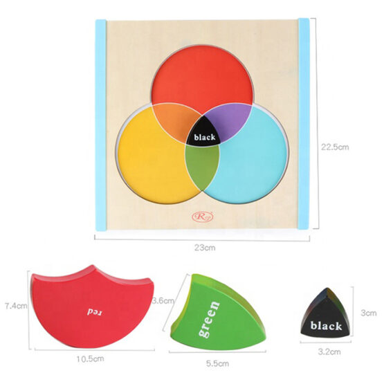 Puzzle din lemn Montessori Fractii IQ potrivire cercuri 8 piese - HAM BEBE