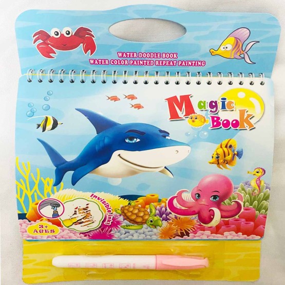 Carte colorat ocean rechin-Pictura si desen