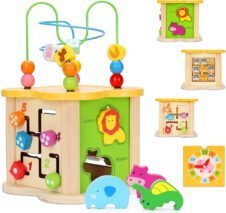 Cub educativ cu activitati 5 in 1 mini animal cube1-Centre activitati