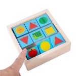 Joc educativ set cuburi rotative culori animale plante2-Jucarii din Lemn si Montessori
