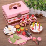 Jucarie tort si set de servirea ceaiului strawberry cake2-Jucarii din Lemn si Montessori