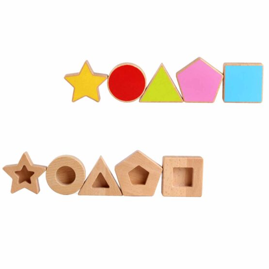 Puzzle montessori din lemn forme geometrice 3d32-Jucarii din Lemn si Montessori