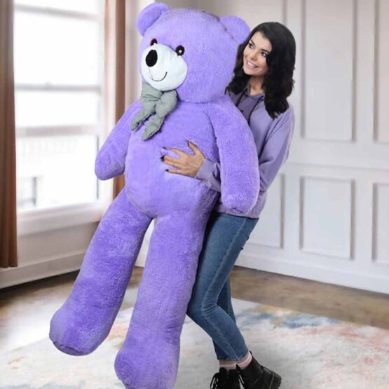 Ursulet de plus 180 cm mov cu papion - HAM BEBE