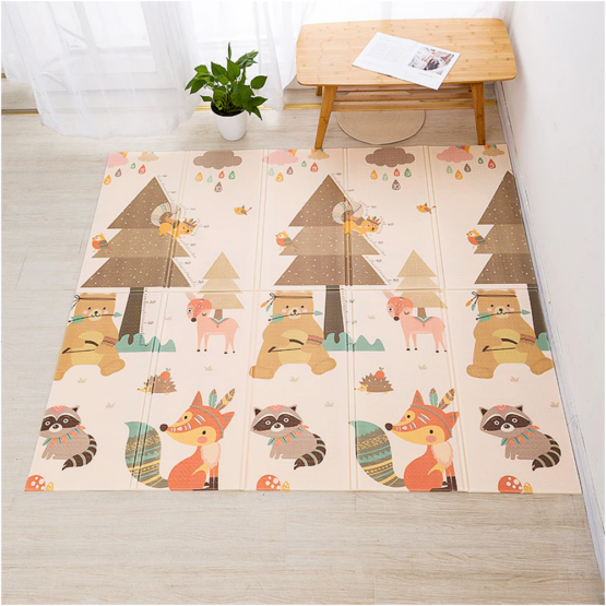 Covor pliabil pentru copii 200x150 cm Padurea Fermecata FOX - HAM BEBE