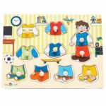 Puzzle lemn Bebe Imbraca Baietelul Eduactivity - HAM BEBE