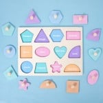 Puzzle montessori forme geometrice 6 forme pastel3-Jucarii din Lemn si Montessori