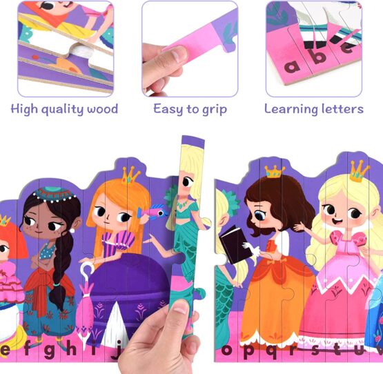 Set puzzle strips cu betisoare cu printese 26 piese3-Puzzle Copii