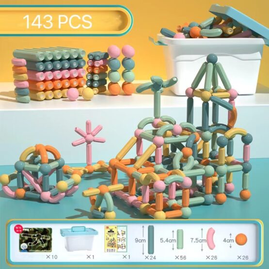 Joc constructii magnetice 143 piese onshine3-Cuburi constructie