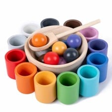 Joc dexteritate si motricitate bile si paharele din lemn balls cups montessori19-Jucarii din Lemn si Montessori