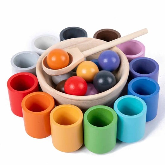 joc dexteritate si motricitate bile si paharele din lemn balls cups montessori19