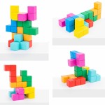 Joc logic cu cuburi din lemn tetris constructii 3d build the master4-Jocuri educationale