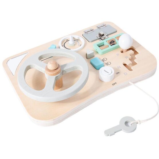 Placa senzoriala busy board cu volan mini activitati nunukids6-Jucarii Senzoriale