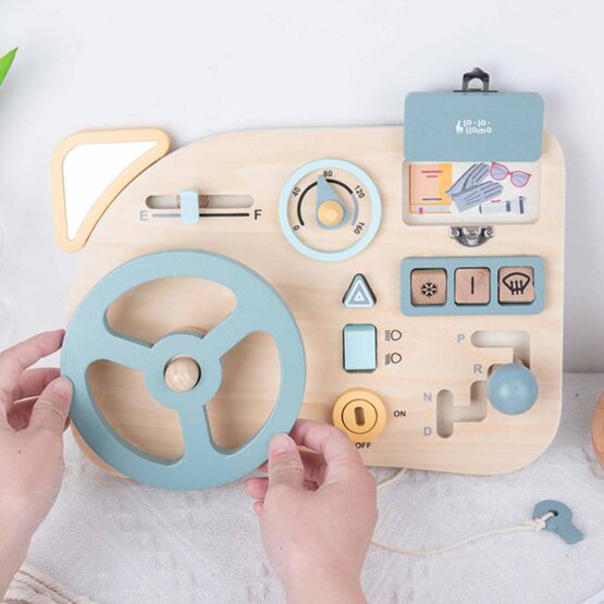 Placa senzoriala busy board cu volan mini activitati nunukids7-Jucarii Senzoriale