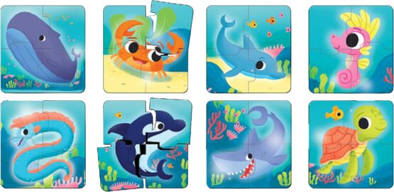 Puzzle bebe piese mari duo animale 4-Puzzle Copii