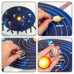 Puzzle lemn Sistemul Solar colorat - HAM BEBE