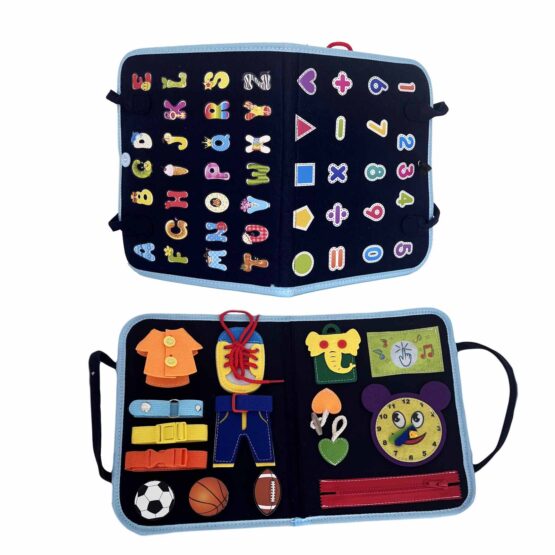 Carte senzoriala Quiet Book cu activitati tip busy board - HAM BEBE