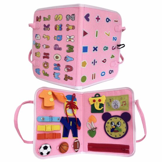 Carte senzoriala Quiet Book cu activitati tip busy board - HAM BEBE