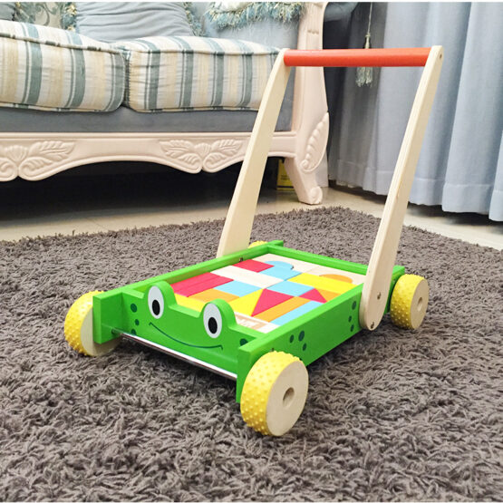 Antepremergator din lemn cu set de cuburi broscuta6-Antepremergatoare