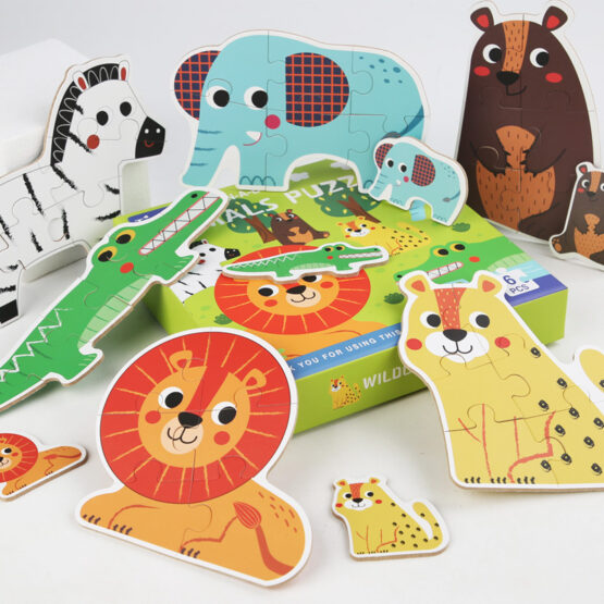 Set 6 puzzle cu piese mari 6 in a box Treehole - HAM BEBE