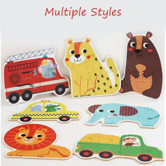 Set 6 puzzle cu piese mari 6 in a box Treehole - HAM BEBE
