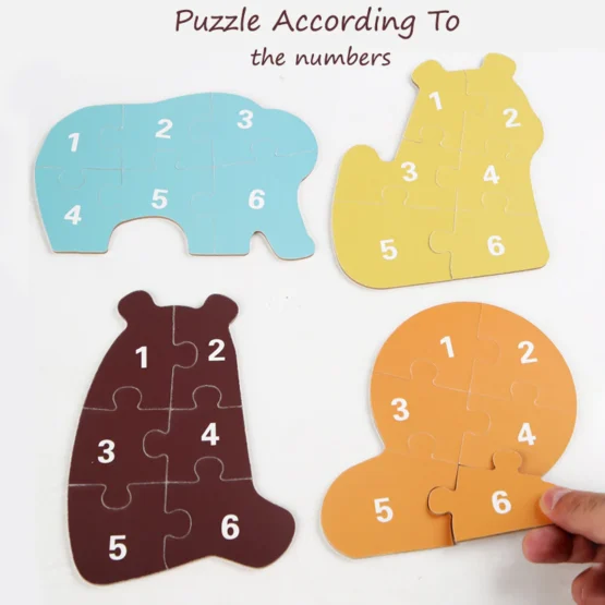 Set 6 puzzle cu piese mari 6 in a box Treehole - HAM BEBE