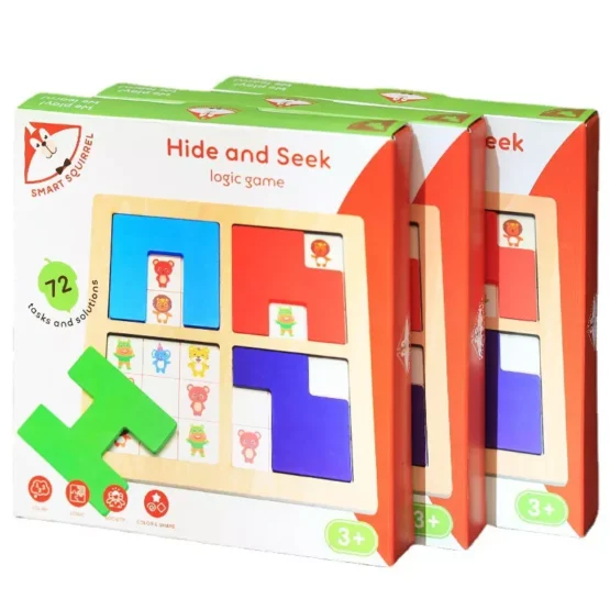 Joc logic din lemn Hide and Seek Smart Squirrel - HAM BEBE