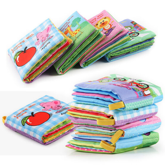Set 4 Carti textile si senzoriale pentru bebelusi - HAM BEBE